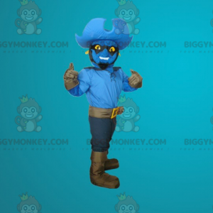BIGGYMONKEY™ Mascot Costume Blue Man Dressed As A Cowboy –