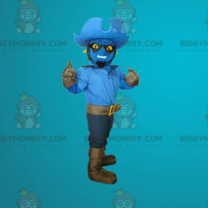 BIGGYMONKEY™ Mascot Costume Blue Man Dressed As A Cowboy -
