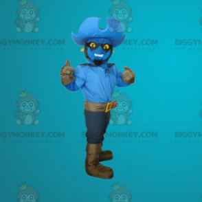 BIGGYMONKEY™ Mascot Costume Blue Man Dressed As A Cowboy –