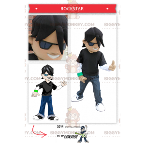 Costume de mascotte BIGGYMONKEY™ de rockstar de jeune rockeur -