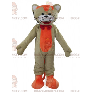 BIGGYMONKEY™ Costume mascotte gatto grande colorato arancione e