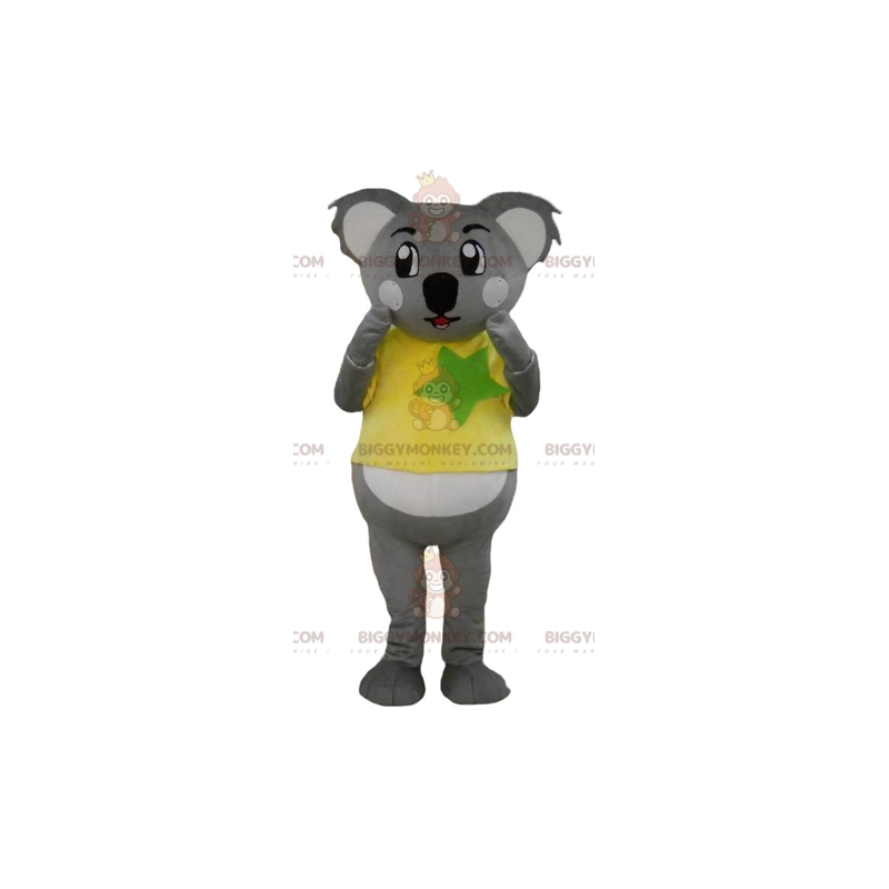 BIGGYMONKEY™ Maskottchenkostüm aus grau-weißem Koala mit