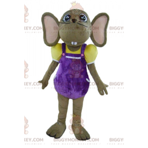 Costume de mascotte BIGGYMONKEY™ de souris marron et rose en