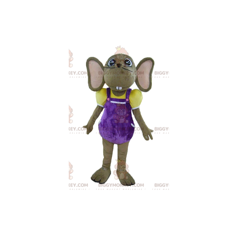 Brown and Pink Mouse BIGGYMONKEY™ Mascot Costume in Colorful