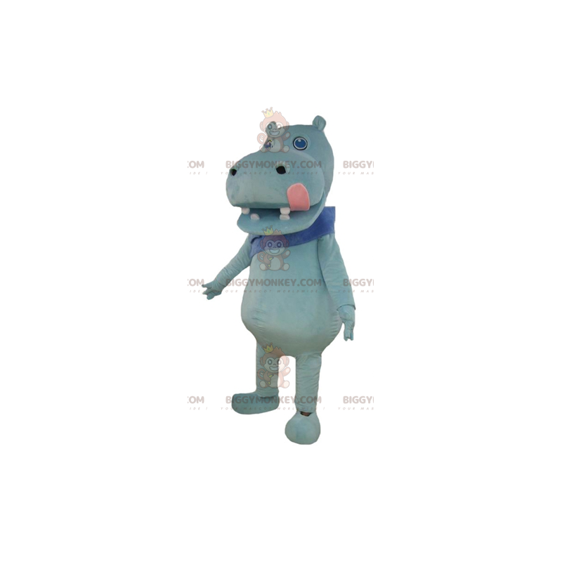 BIGGYMONKEY™ Costume da mascotte Ippopotamo blu con grande