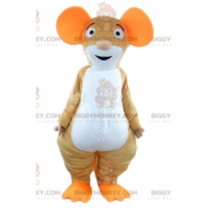 Καφέ πορτοκαλί και λευκό κοστούμι μασκότ ποντικιού BIGGYMONKEY™