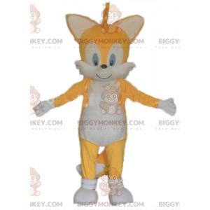 Yellow and White Fox Cat BIGGYMONKEY™ Mascot Costume -