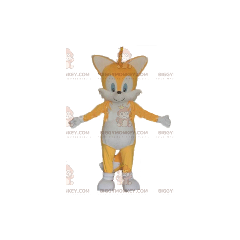 Costume de mascotte BIGGYMONKEY™ de chat de renard jaune et