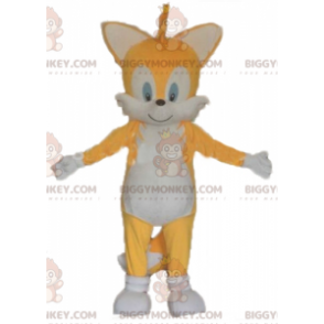 Yellow and White Fox Cat BIGGYMONKEY™ Mascot Costume -