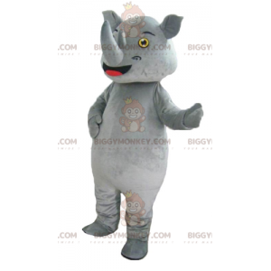 Disfraz de mascota de rinoceronte gris impresionante gigante