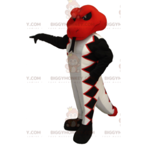 Disfraz de mascota BIGGYMONKEY™ de serpiente roja, blanca y