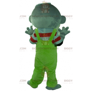 BIGGYMONKEY™ Mascottekostuum grijze koala met groene overall -