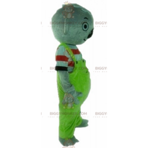 BIGGYMONKEY™ Mascottekostuum grijze koala met groene overall -