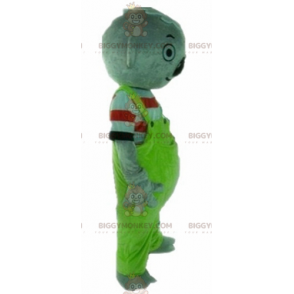 BIGGYMONKEY™ Mascottekostuum grijze koala met groene overall -