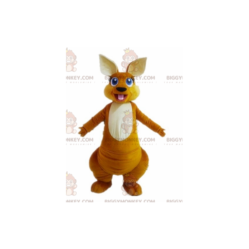 Orange and White Kangaroo Blue Eyes BIGGYMONKEY™ Mascot Costume