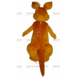 Costume de mascotte BIGGYMONKEY™ de kangourou orange et blanc