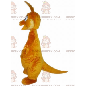 Costume de mascotte BIGGYMONKEY™ de kangourou orange et blanc