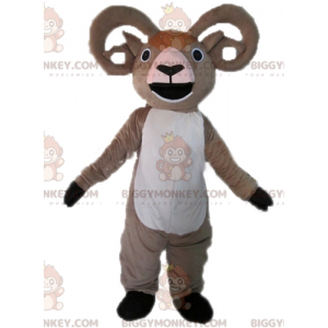 BIGGYMONKEY™ Gigantisch grijs en wit geit-mascottekostuum -