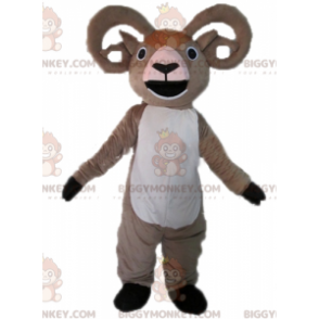 BIGGYMONKEY™ Gigantisch grijs en wit geit-mascottekostuum -