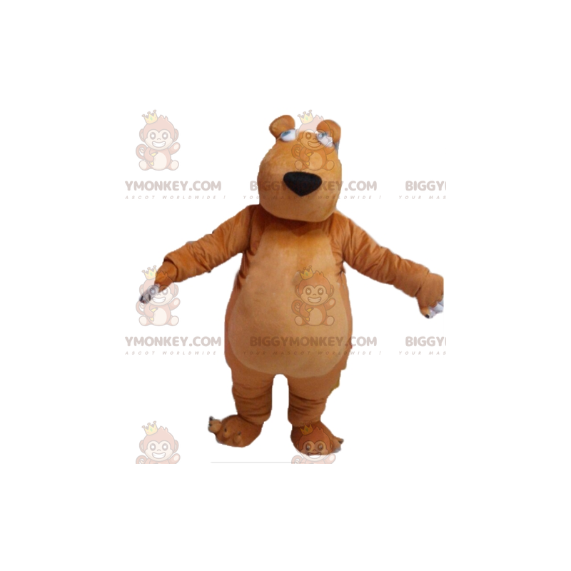 Simpatico costume da mascotte dell'orso bruno grassoccio