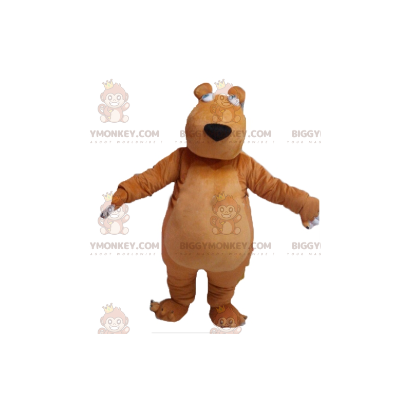 Traje de mascote BIGGYMONKEY™ de urso pardo gorducho fofo –