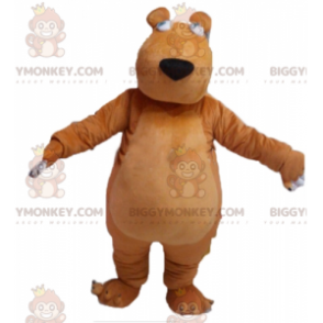 Simpatico costume da mascotte dell'orso bruno grassoccio