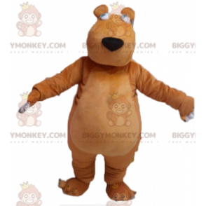 Traje de mascote BIGGYMONKEY™ de urso pardo gorducho fofo –