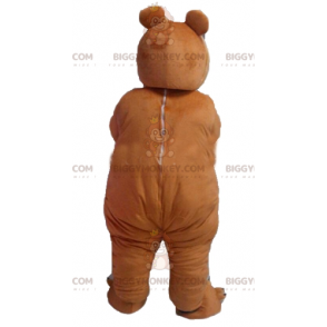 Simpatico costume da mascotte dell'orso bruno grassoccio