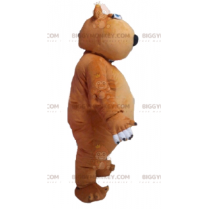 Simpatico costume da mascotte dell'orso bruno grassoccio