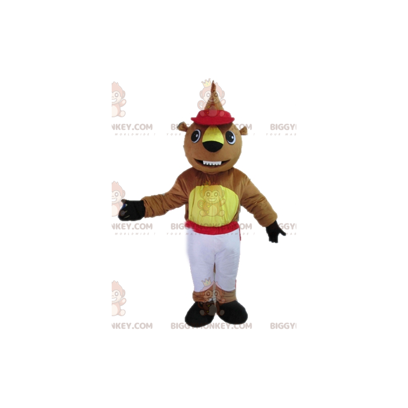 BIGGYMONKEY™ Costume da mascotte di castoro Formato L (175-180 CM)