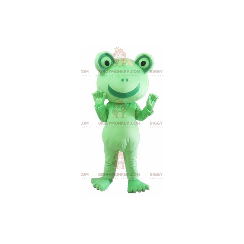 Costume mascotte gigante divertente rana verde BIGGYMONKEY™ -