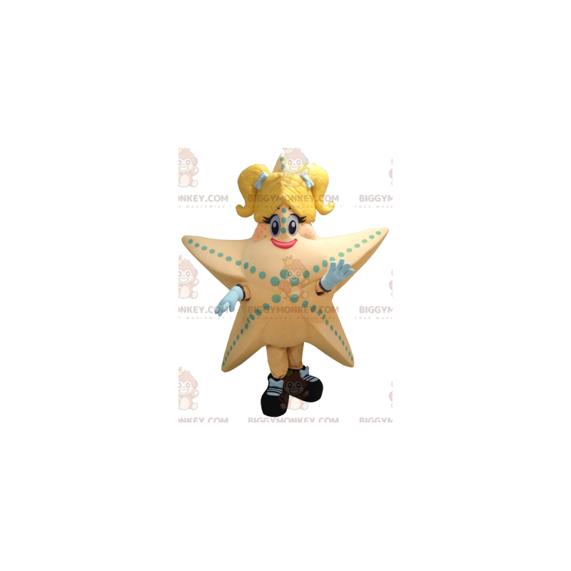 Salmon and Yellow Giant Starfish BIGGYMONKEY™ Mascot Costume –