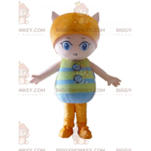 Disfraz de mascota BIGGYMONKEY™ de gata rosa y naranja -