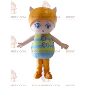 Pink and Orange Girl Cat BIGGYMONKEY™ Mascot Costume –