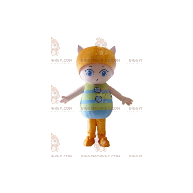 Pink and Orange Girl Cat BIGGYMONKEY™ Mascot Costume –