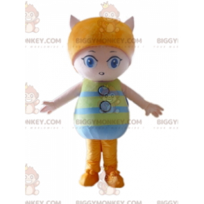 Pink and Orange Girl Cat BIGGYMONKEY™ Mascot Costume -