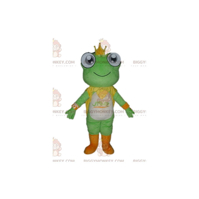 Costume mascotte BIGGYMONKEY™ rana arancione bianco verde -