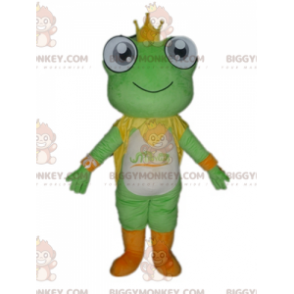 Costume mascotte BIGGYMONKEY™ rana arancione bianco verde -