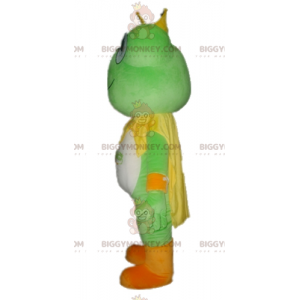 Costume de mascotte BIGGYMONKEY™ de grenouille verte blanche et