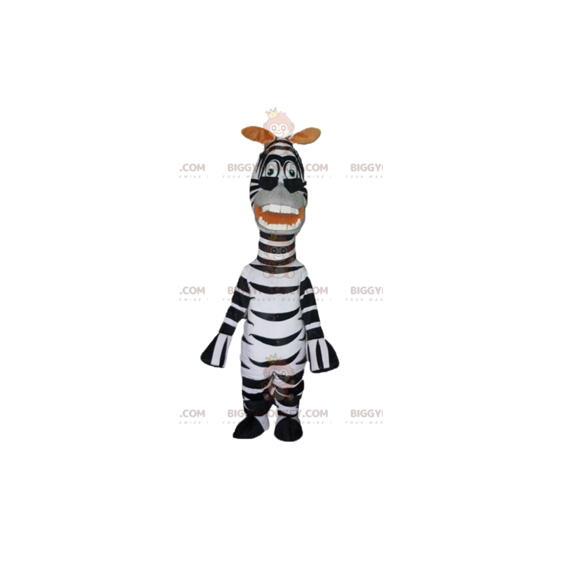 BIGGYMONKEY™ maskotdräkt av den berömda zebran Marty från den