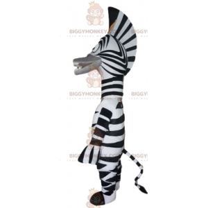 Kostým maskota BIGGYMONKEY™ slavné zebry Marty z animovaného