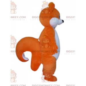 Kostým maskota oranžově bílé tlusté veverky BIGGYMONKEY™ –