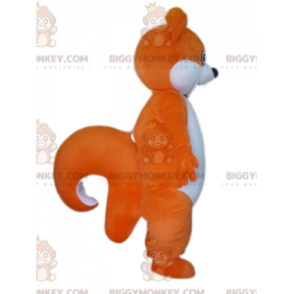 Στολή μασκότ BIGGYMONKEY™ με πορτοκαλί και λευκό χοντρό σκίουρο