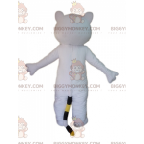 Costume de mascotte BIGGYMONKEY™ de chat blanc et rose aux yeux