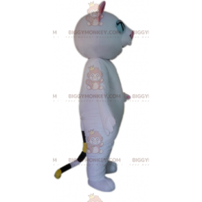 BIGGYMONKEY™ Maskottchen-Kostüm für seltsame Katzen in Weiß und