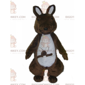 Hnědobílý klokan s kostýmem maskota Baby BIGGYMONKEY™ –