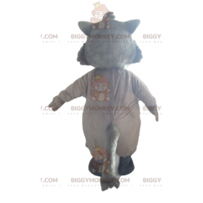BIGGYMONKEY™ Costume da mascotte Lupo grigio e bianco con