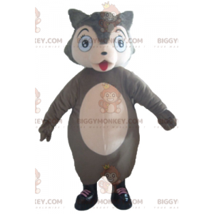 BIGGYMONKEY™ Disfraz de mascota de lobo gris y rosa lindo y