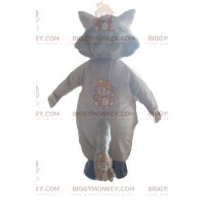 BIGGYMONKEY™ Molliges und süßes Wolf-Maskottchen-Kostüm in Grau