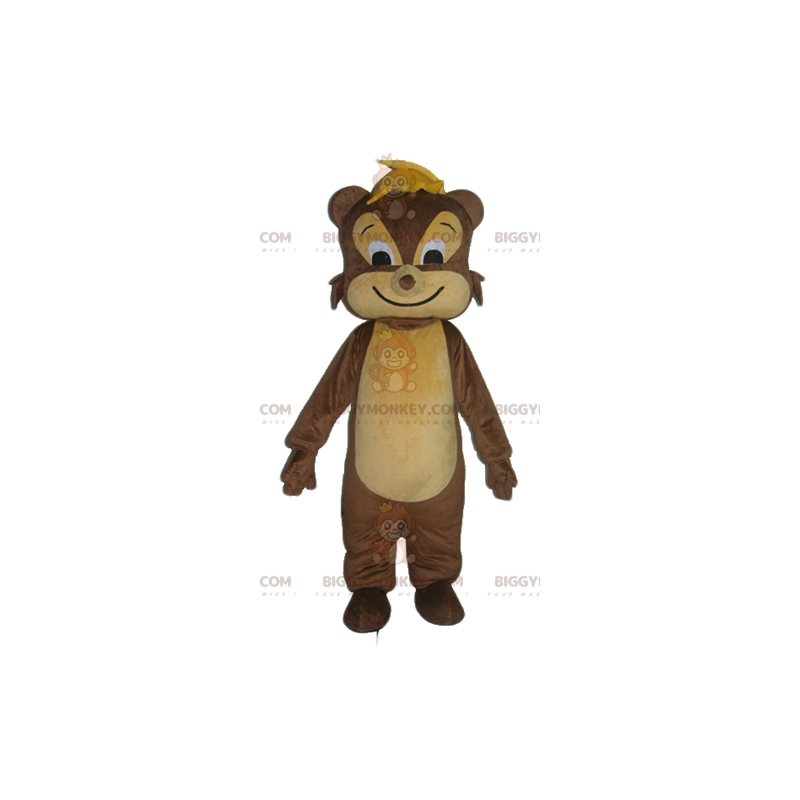 Very Smiling Brown And Tan Rodent Squirrel BIGGYMONKEY™ Mascot